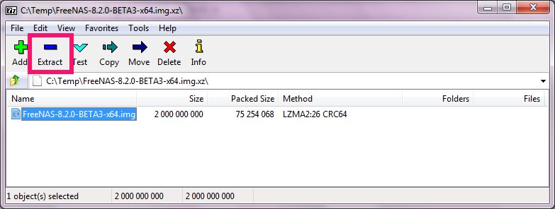 It produced a file named FreeNAS-8.2.0-BETA3-x64.img